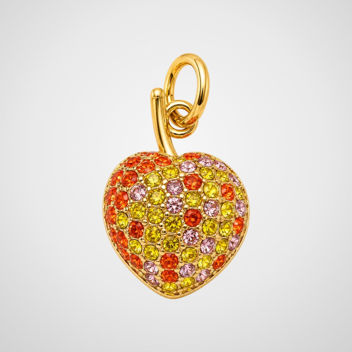 Charm cœur pavé de strass multicolores De Nada Paris