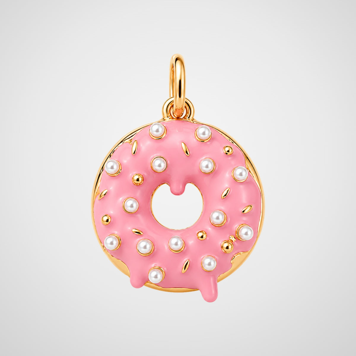 Charm donut émaillé rose à perles De Nada Paris