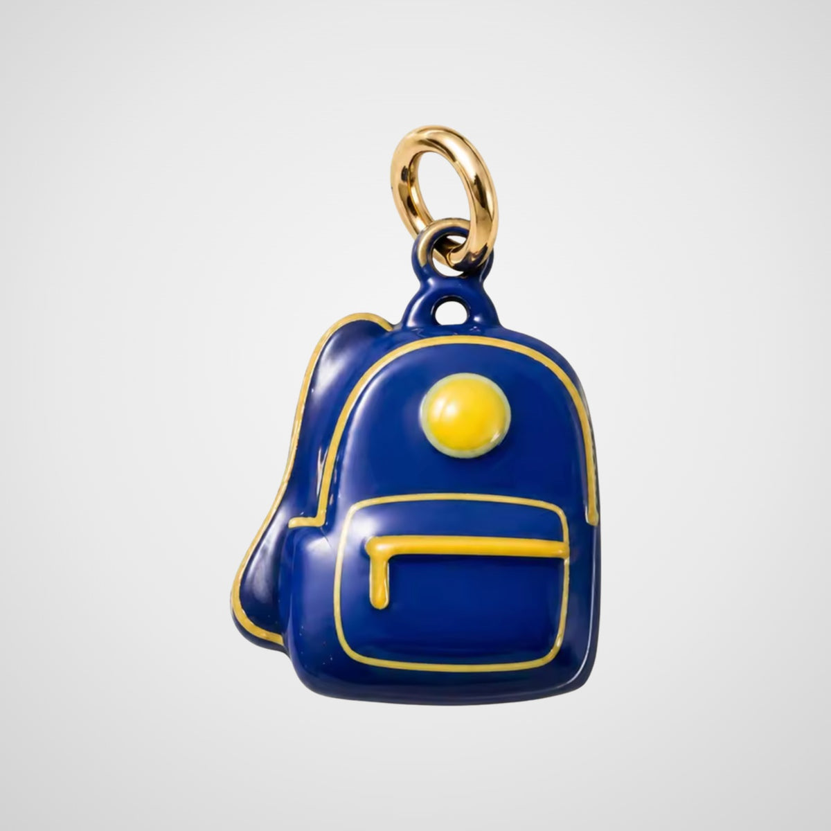 Charm sac à dos émaillé bleu et jaune De Nada Paris