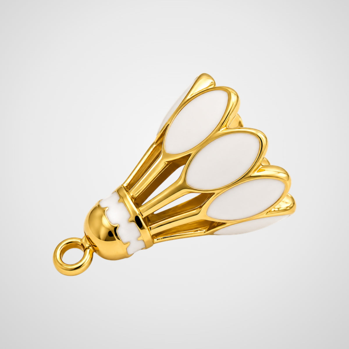 Charm volant de badminton doré et blanc De Nada Paris