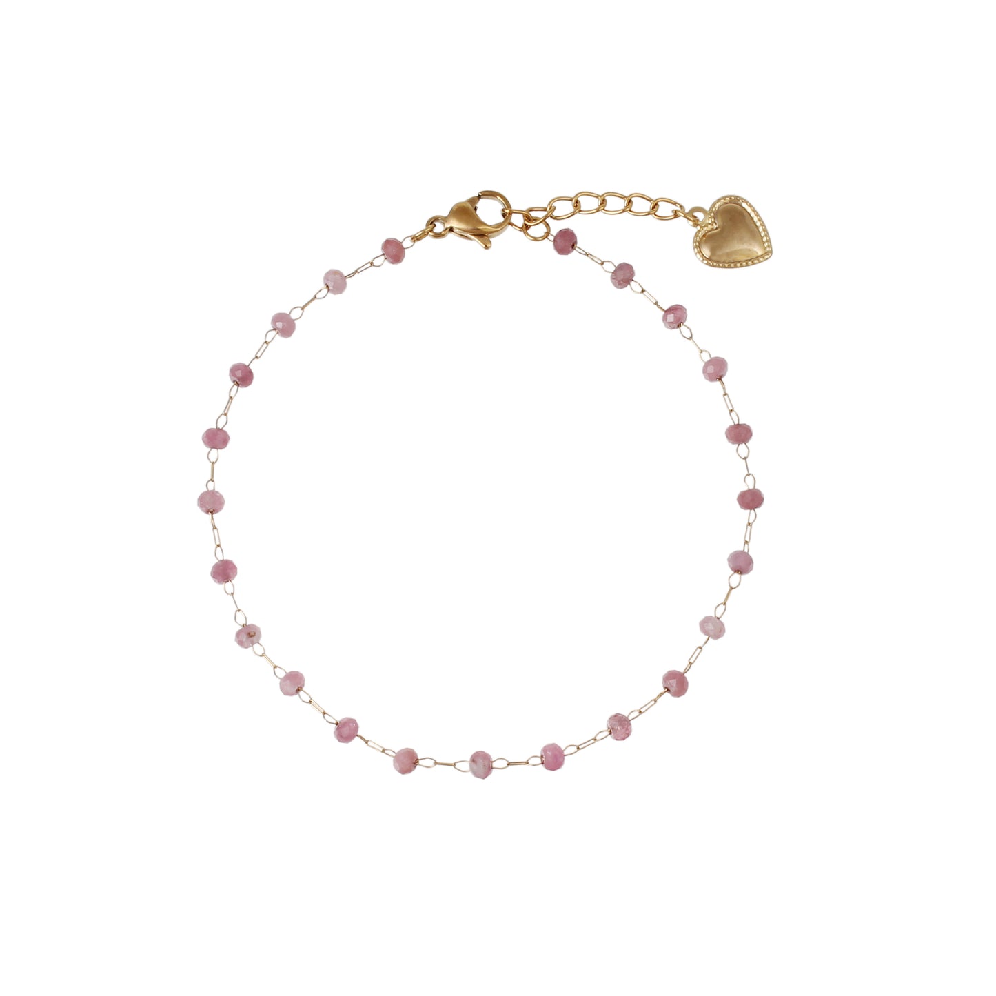 Bracelet | Chaîne Perlé Tourmaline Rose