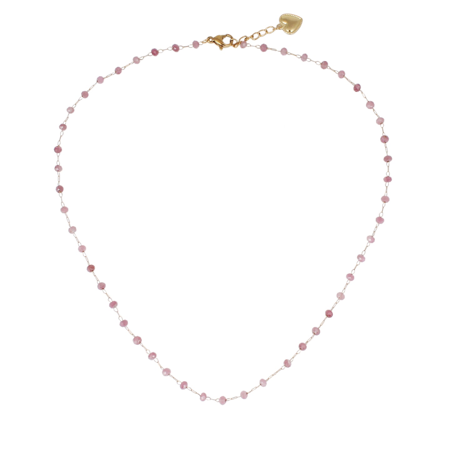 Collier | Chaîne Perlée Tourmaline Rose