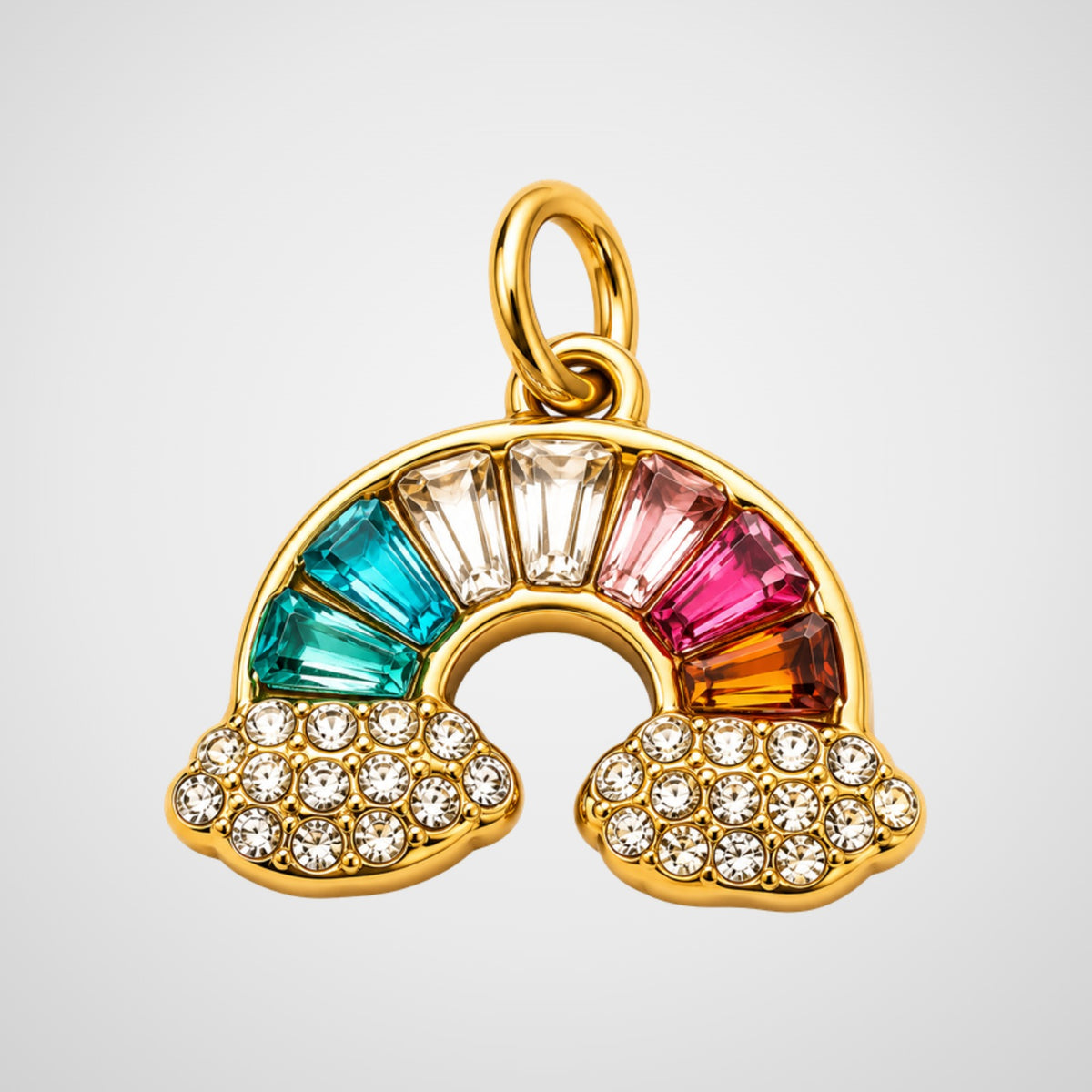 Charm arc-en-ciel doré serti de pierres multicolores De Nada Paris