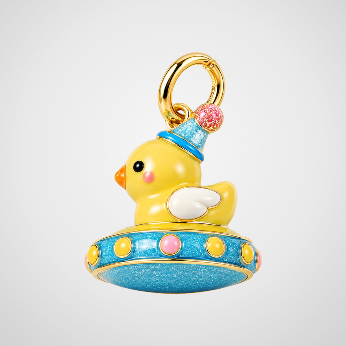 Charm canard en soucoupe volante émaillé De Nada Paris