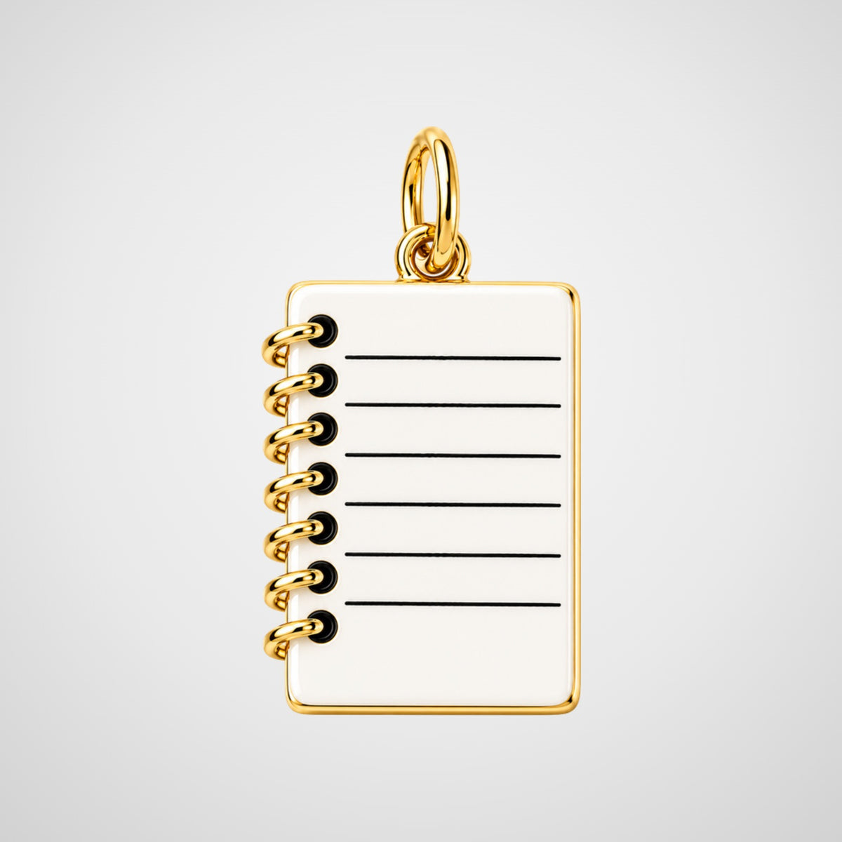 Charm carnet à spirale émaillé blanc De Nada Paris