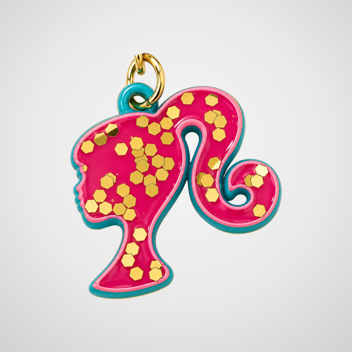 Charm silhouette rose à paillettes De Nada Paris