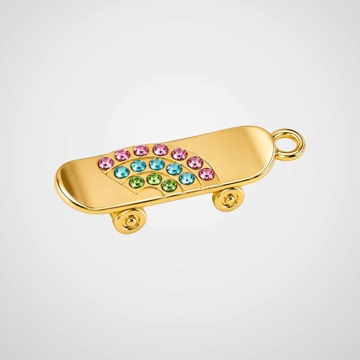 Charm skateboard doré serti de strass De Nada Paris