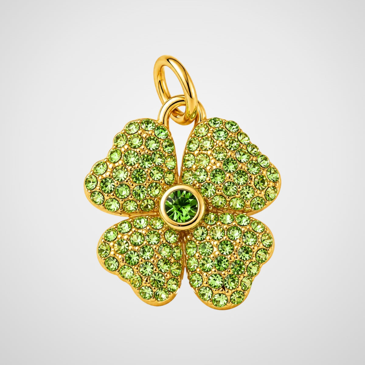 Charm trèfle pavé de strass verts De Nada Paris