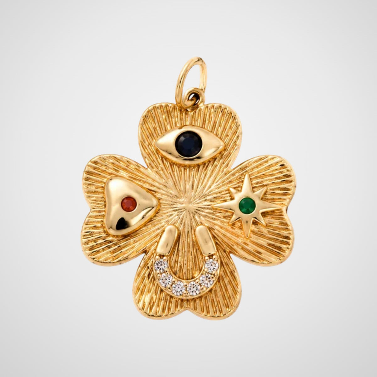 Charm trèfle doré aux talismans De Nada Paris